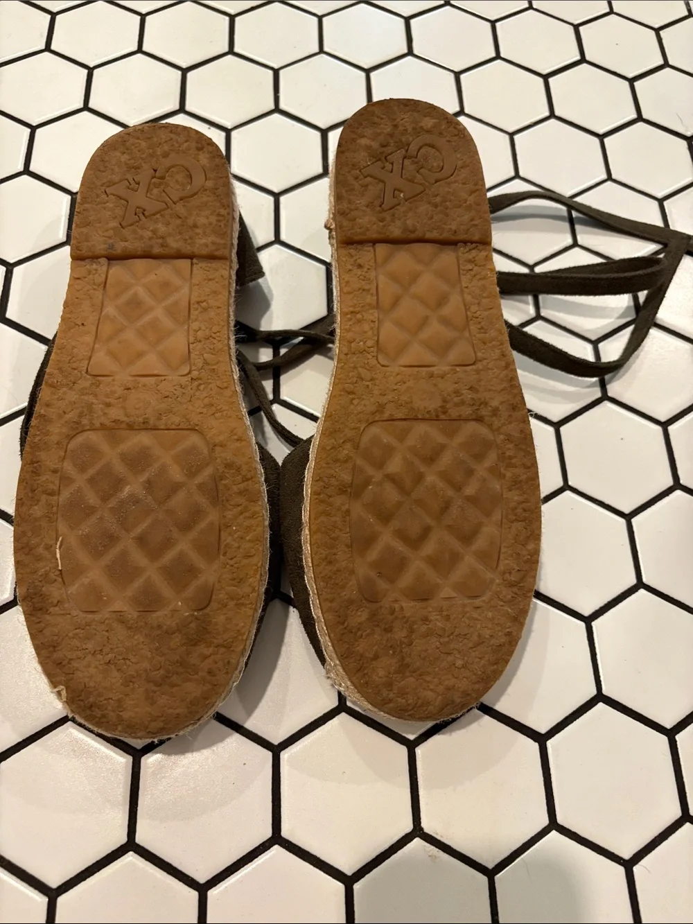 Olive Green Ankle-Tie Espadrille Flats
